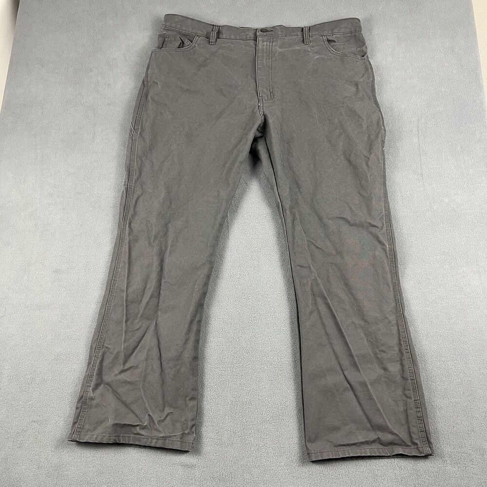 Dickies Pants Mens 40X30 Gray Straight Leg Canvas Chore Workwear Carpenter
